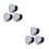 6Pcs Bathroom Silver ABS Shower Head Bases Adjustable Wall Holders 3