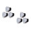 6Pcs Bathroom Silver ABS Shower Head Bases Adjustable Wall Holders 9
