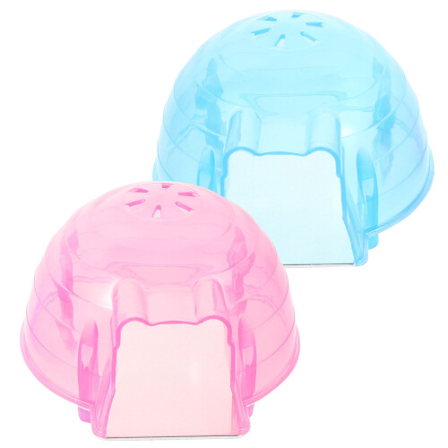 2Pcs Small Pet Cooling Hamster House Plastic Mini Hut Assorted Color 2