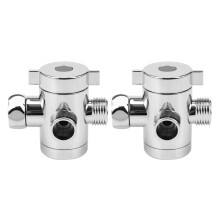2pcs 1/2 Inch 3 Way T-Adapter Toilet Bidet Bath Shower Arm Mounted Diverter Valve