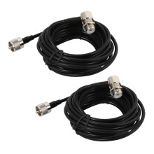 2X 16Ft RG58 PL259 ZłąCza UHF do SO239 do Kabla do MontażU Anteny Mobilnej Radia Samochodowego