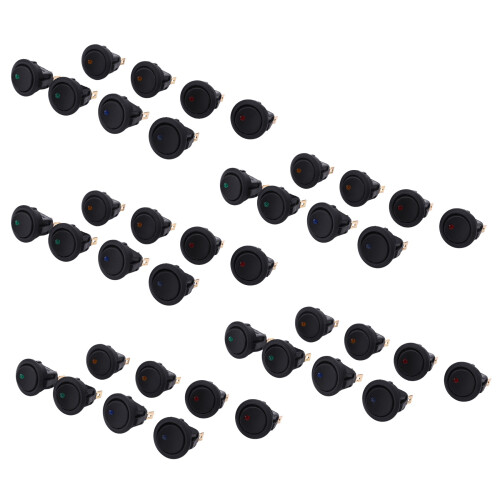 40PCS LED Dot Light 12V Car Auto Boat Round Rocker /OFF TOGGLE SPST