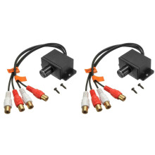 2X Universalverstärker Bass Cinch Gain Level Lautstärkeregler für Car Home Schwarz