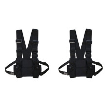2X Radio Walkie Talkie 3 Pocket Brust Tasche mit Reißverschluss für Front Pack Westen Tasche Trage Tasche