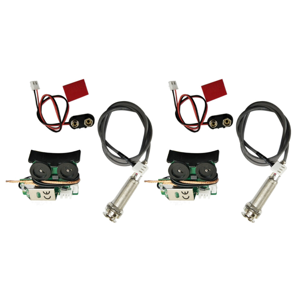 2X Under Saddle Piezo Pickup Onboard Preamp System For Acoustic Guitar 4711324416847