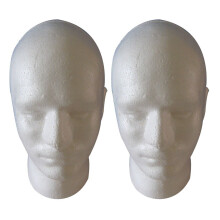 2X Male Wig Display Cosmetology Mannequin Stand Model Foam White
