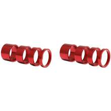 8Pcs 5/10/15/20mm Aluminum Alloy Headset Stem Spacer MTB 28.6mm Fork Washer Cap for Road Bike Cycling,Red