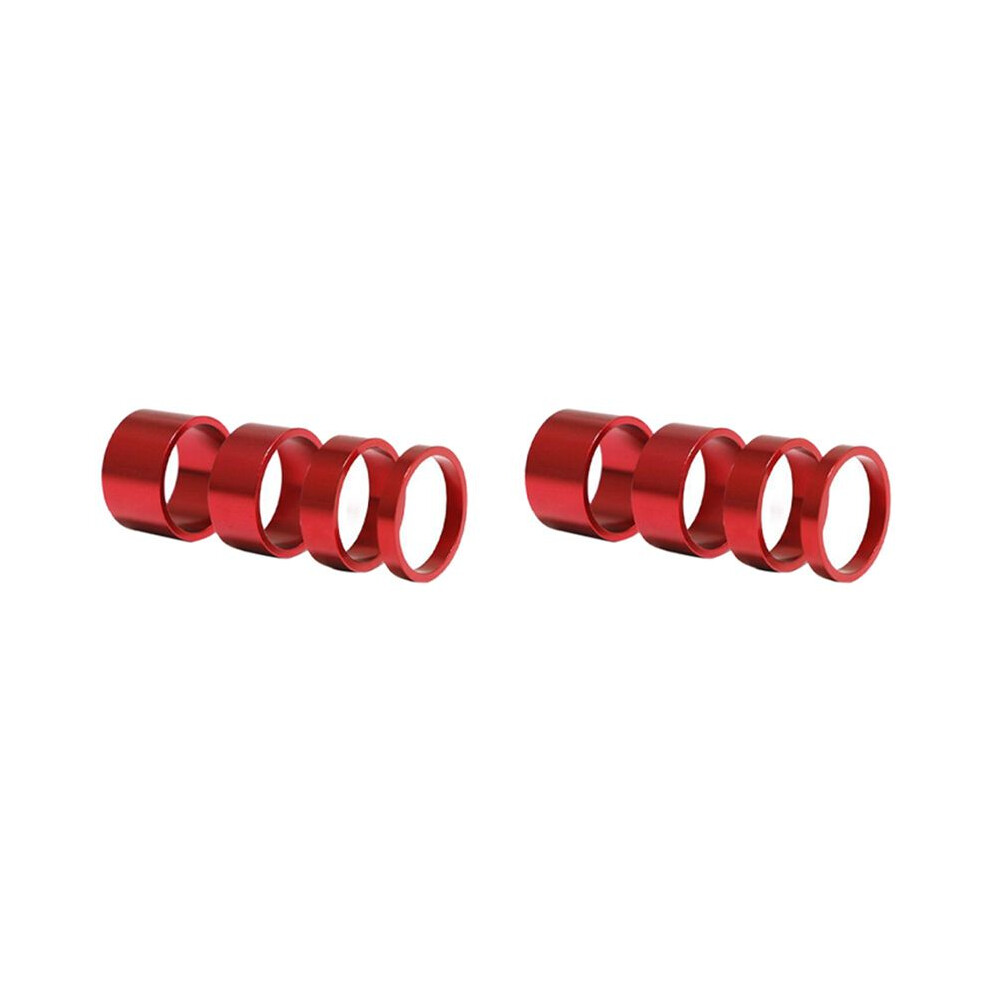 8Pcs 5/10/15/20Mm Aluminum Alloy Headset Stem Spacer Mtb 28.6Mm Fork Washer Cap For Road Bike Cycling, Red 4713729362767