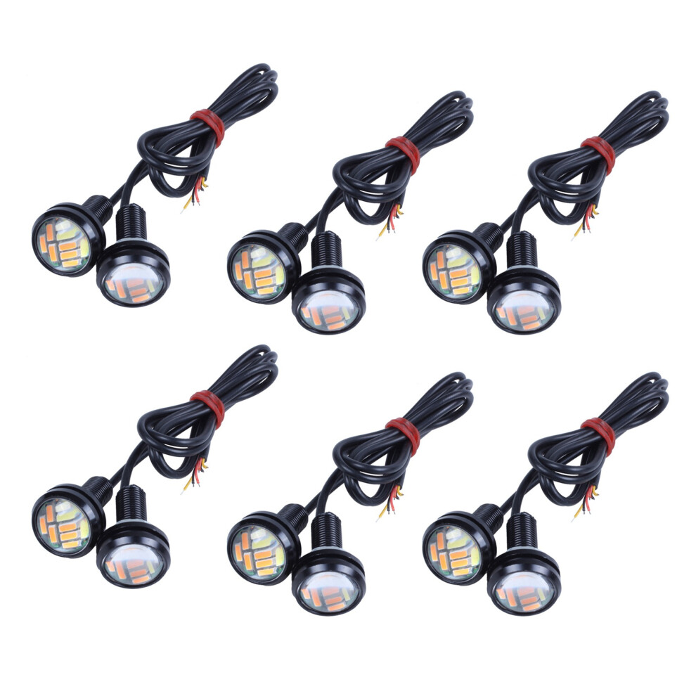 12 Pcs 12V 23Mm Dual Color Switchback 4014 12 Led Drl Eye Daytime Light 6032455384101