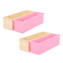 2X 1200G Savon de Bricolage Savon En Bois Boîte de Moule Pain Rectangulaire Doublure En Silicone Outil de Moule de Bougie de Savon DIY Outil de