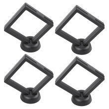 4X Square 3D Albums Floating Frame Holder Coin Box Jewelry Display Show Case, 9X9cm (with Base)