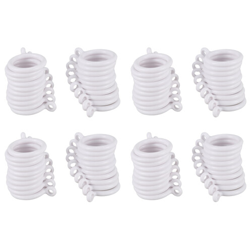 80X White 25mm Inner Plastic Curtain Rings