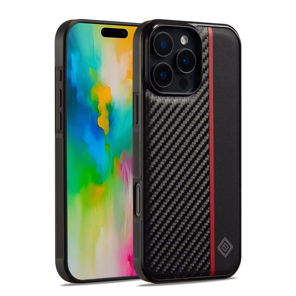 Military Grade Shockproof Leather Carbon Fiber Case For Iphone Se 2020/2022, Slim Protective Cover Black 9771547081968