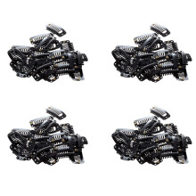 80Pcs Black Nine-Tooth Clip for Hair Extension Snap Clip for DIY Use(Black)32MM L