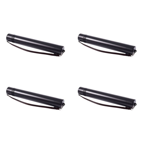 4X Black Plastic Drawing Picture Storage Tube Poster Scroll Holder