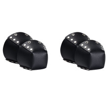 2 Paire D'Embouts de Patins à Roulettes En Cuir PU Protège-Orteils de Patins pour Patins à Roulettes Embout Protecteur Noir