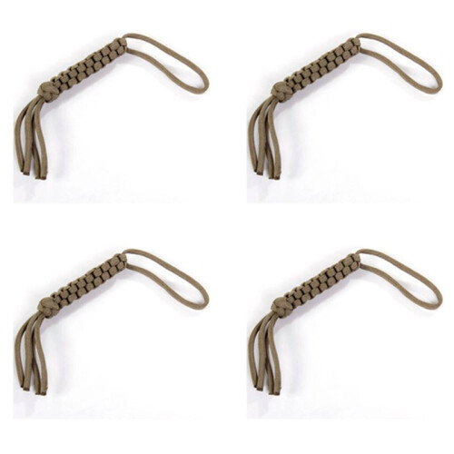 4X Paracord Square Weave Cuchillo Lanyard - Caqui