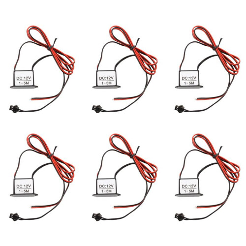 6X Red-Black Cable  12V EL Wire Neon Glow Strip Light Driver Unit Inverter