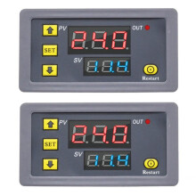 2X Digital Delay Relay LED Display Cycle Timer Control Adjustable Timing Relay Delay AC110-220V