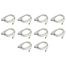 10X DB9P to 8P Din RS232 Download Cable White 8.2 Ft for PLC DVP-EH