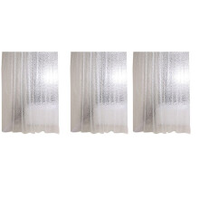3X Forro de Cortina de Chuveiro EVA Transparente À Prova D'ÁGua 3D ÁGua Quadrada Cortina de Banheiro em 71 Polegadas X 79 Polegadas, 36 Ganchos