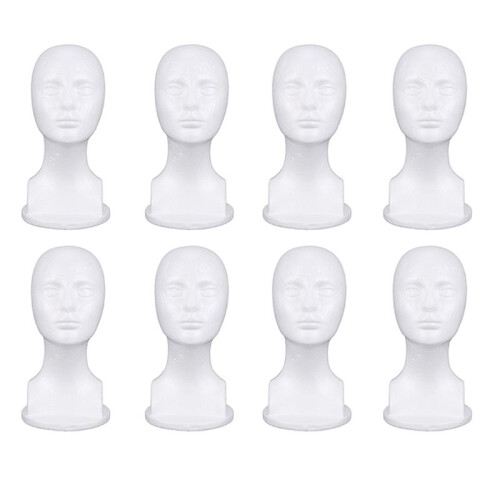 8X Mannequin Foam  Model Glasses Hat Wig Display Stand