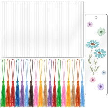 40 Acryl-Lesezeichen-Rohlinge mit 40 Bunten Quasten, Transparente DIY-Lesezeichen in Großpackung zum Basteln und Aufhängen Von Geschenkanhängern