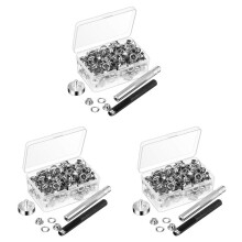 Set di Occhielli In Metallo da 300 Pezzi Kit Anelli Passacavi da 6mm con Punzone di Montaggio per Accessori DIY Riparazione di Abbigliamento