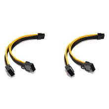 2X 18AWG 8Pin to Dual 8Pin(6+2) Power Cable GPU Power Cable for K80 M40 M60 P40 P100 ,20CM