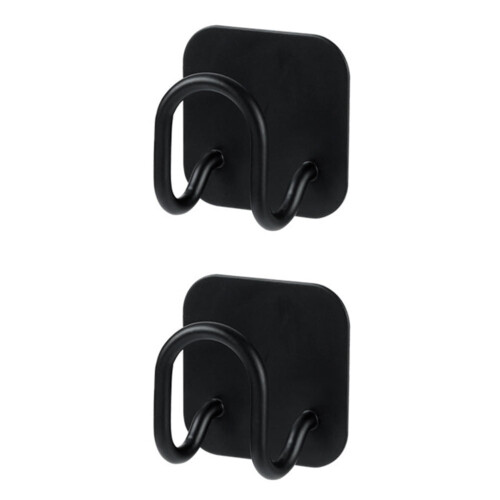 2pcs stainless steel sponge hooks no punch wall storage black 2