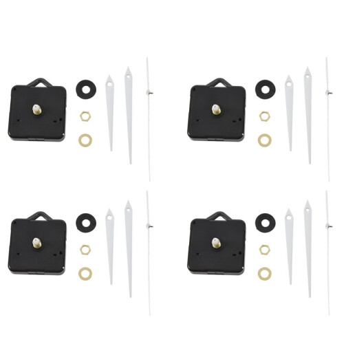 4X MOUVEMENT MECANISME D'HORLOGE QUARTZ 3 AIGUILLES BLANC