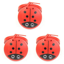 3 Stück Kind Kinder Cartoon Holz Kastagnetten Spielzeug Musikalisch Schlagzeug Instrument