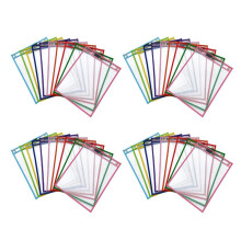 40Pcs Reusable Dry Erase Pockets, Assorted Colors for Children Kids Students
