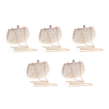 5X Evening Wedding Clutch Handbag Pearl Bag Dress Dinner Bag Small Purse Bridesmaid Handbag White