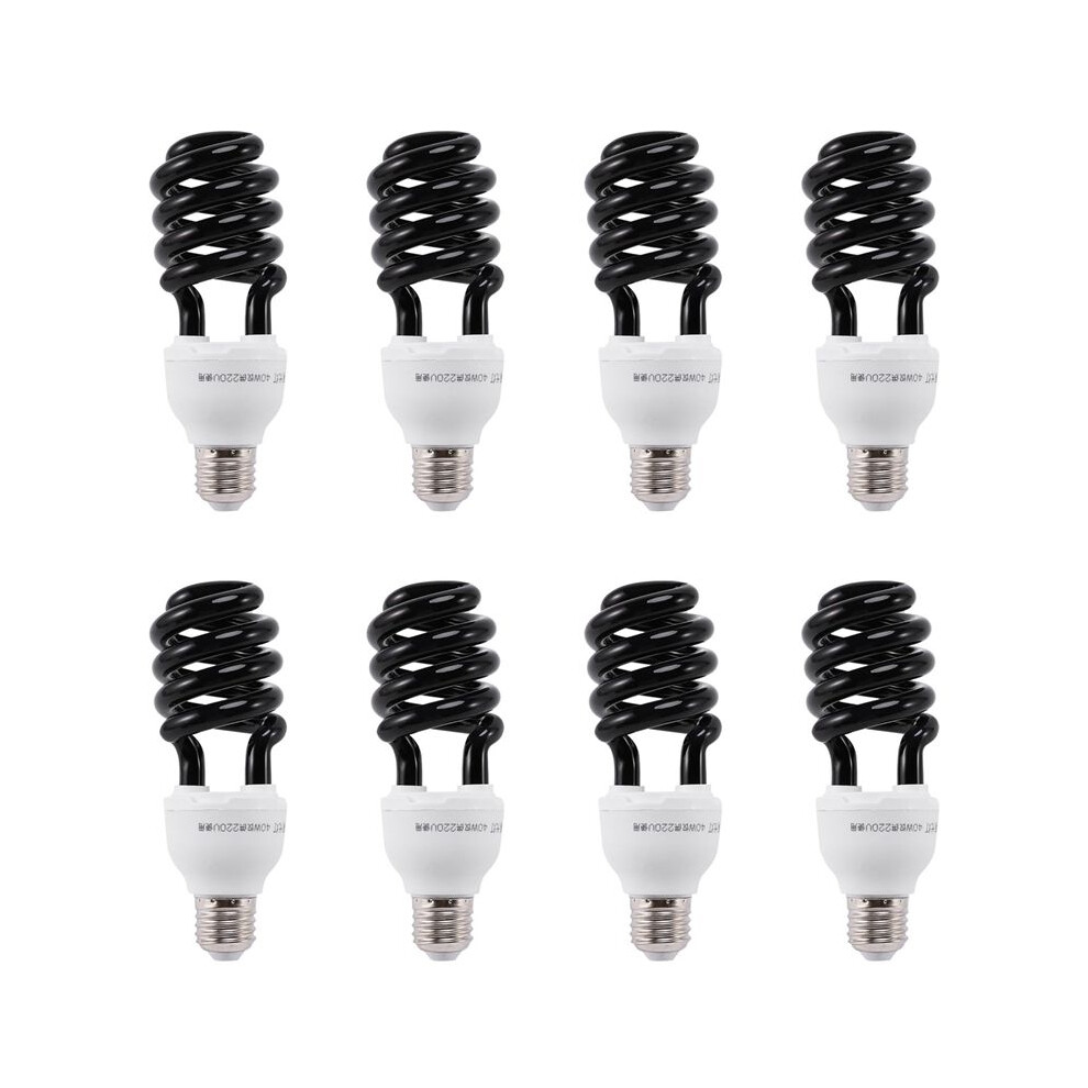 8X E27 40W Uv Ultraviolet Fluorescent Black Cfl Bulb Lamp 220V Shape:spiral Wattage Voltage:40w 220V Light 6033340105993
