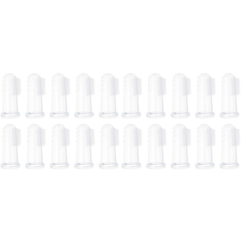 20 Sets Pet Finger Toothbrushes Silicone Pet Toothbrushes White 1