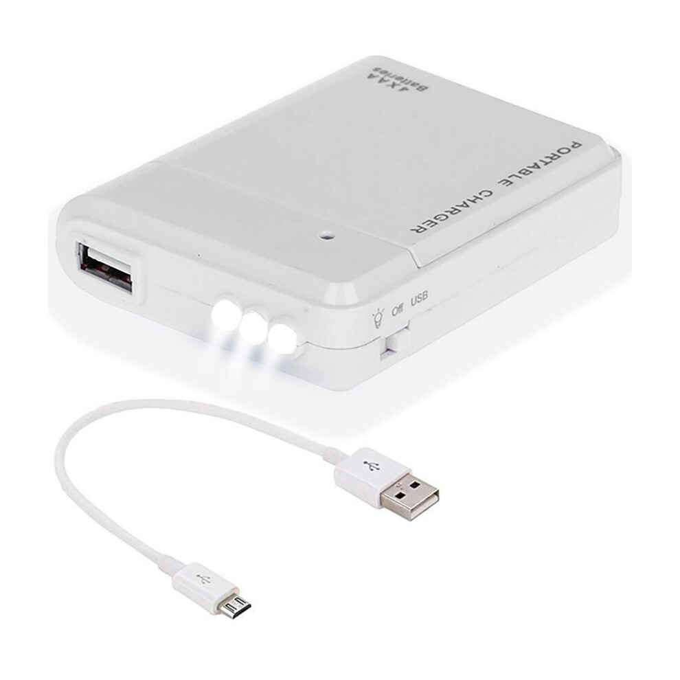 Portable Aa Battery Emergency Phone Charger With Led For Lg F180l, Quick Power Backup, Light/White 9169991605708