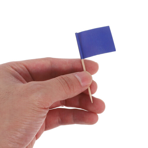 100 stuzzicadenti con bandierina blu per aperitivi, formaggi e panini 2