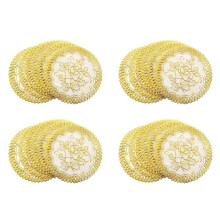 24 Exquisite Gold-Tone Flower Dinning Table COASTERS SET