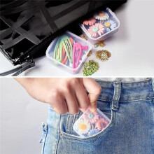 Bead Storage Box 15 Grids Clear Nail Accessory Organizer with Hinged Lid Portable Rectangle Holder for Jewelry Crafts