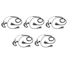 5X 2 Broches Forme G écouteur PTT MIC Oreille Crochet Casque pour Puxing Wouxun Radio