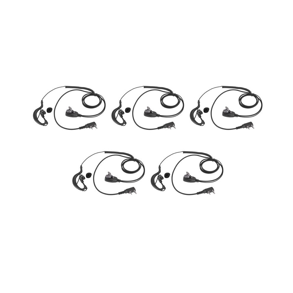 5X 2Pin G Shape Earpiece Ptt Mic Ear Hook Headset For Puxing Wouxun Radio 6032911901170