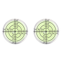 2 Pcs 32x7mm Acrylic Bullseye Bubble Level Round Level Bubble Accessories, Green