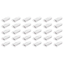 30Pcs Baby Kids T-Shape Plastic Pacifier Clips Soother Dummy Style Badge Holder White