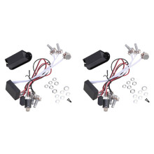2X Preamp 3 Band Equalizer EQ Harness Guitar Bass Tone Control System for Active Pickup