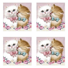 4X 5D DIY Diamant Malerei Kreuzstich Paar Katze Diamant Malerei Runde Strass Mosaik Stickerei Tiere
