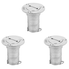 3X 38mm 1.5 Inch Marine Stainless Steel Boat Deck Fill/ Filler Port Gas Fuel Tank with Key Cap