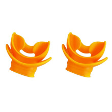 2X Boquilla de Mordida de Buceo de Silicona Moldeable Regulador Equipo de Buceo de Mordida VáLvula de EsnóRquel de Agua RespiracióN Naranja