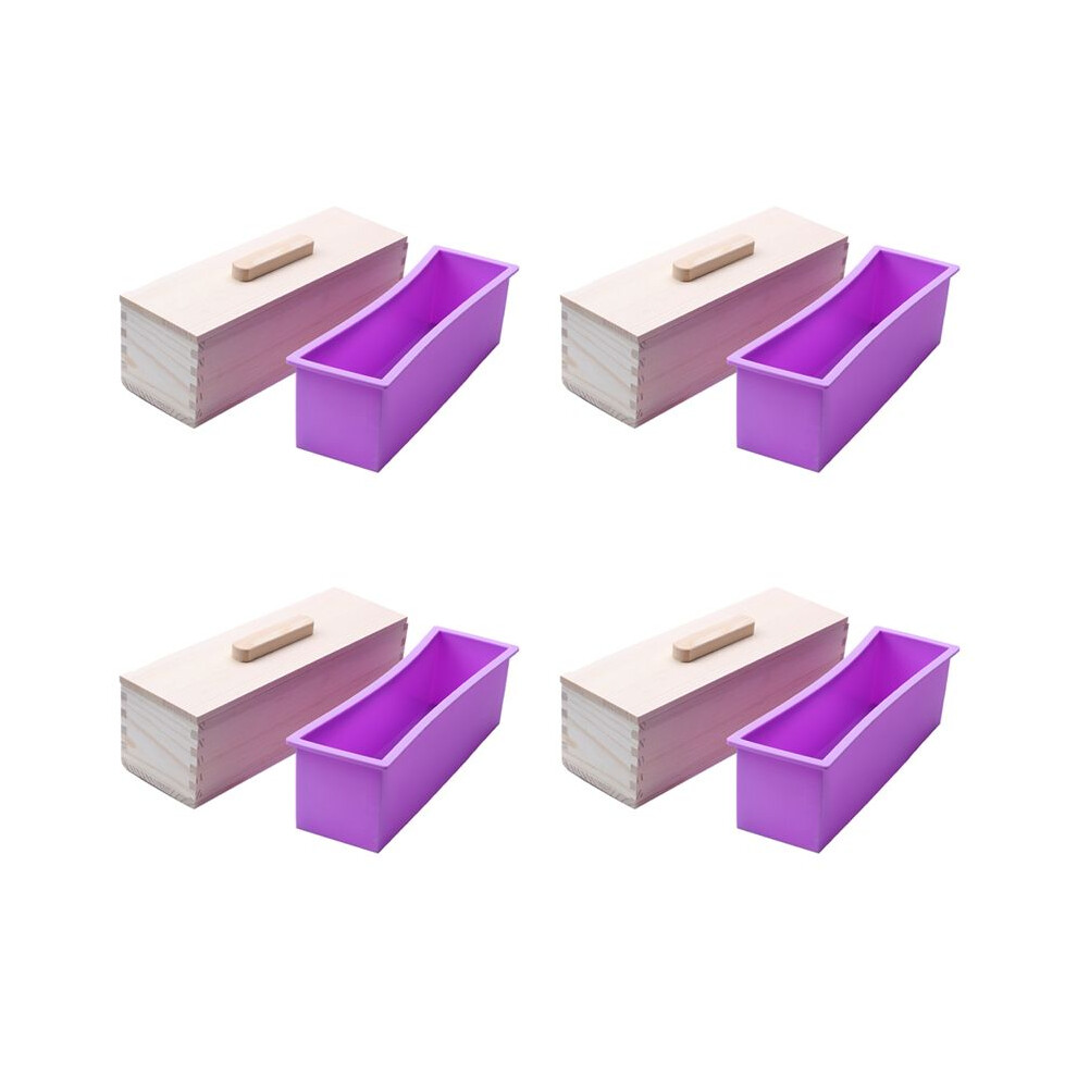 4X Rectangular Wooden Soap Mold With Silicone Liner Cover Loaf Soap Mold Tool Diy Soap Candle Mold 1200G Mold Tool 4711310689187