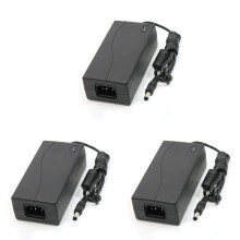 3X Eingang AC 100-240V 50 / 60Hz Ausgang 12V 4A Stromadapter Schwarz